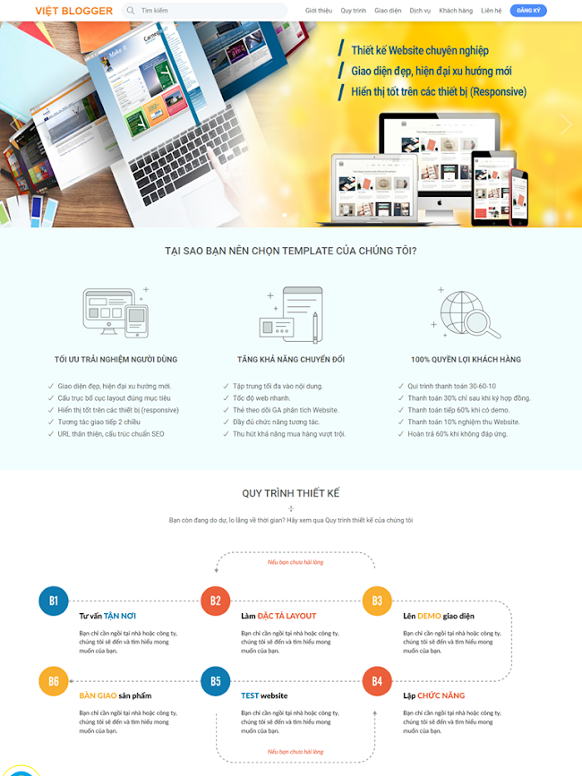 Landing Page Dịch vụ kết hợp Bán sản phẩm